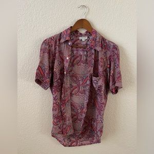 Vintage patterned silky button up